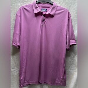Ben Hogan Men’s Performance Golf Polo Shirt Pink Geometric Print Size XL